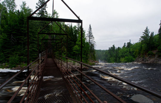 Swinging bridge above High Falls - Tettegouche State Park