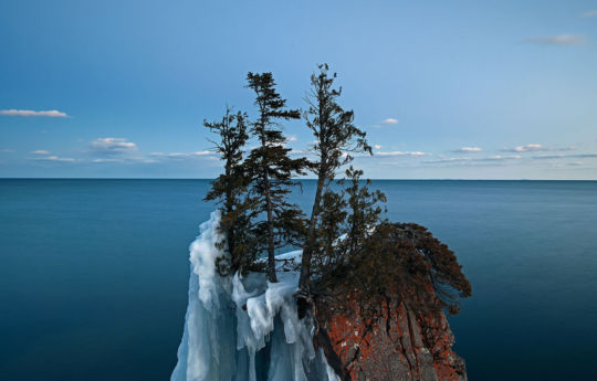 Fallen Arch and Lake Superior at twilight - Tettegouche State Park