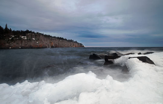 Shovel Point and Lake Superior in winter - Tettegouche State Park